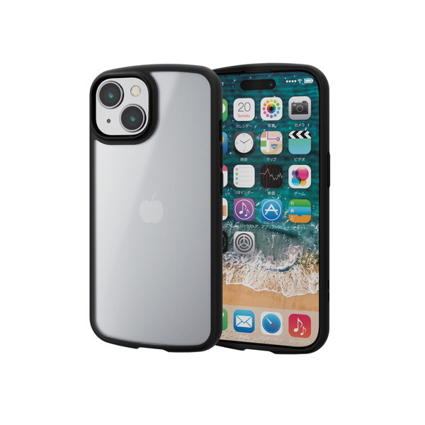 ELECOM PM-A23ATSLFCSBK ubN [iPhone15 P[X nCubh Ռz y ^ wʃ}bgNA TOUGH SLIM LITE]