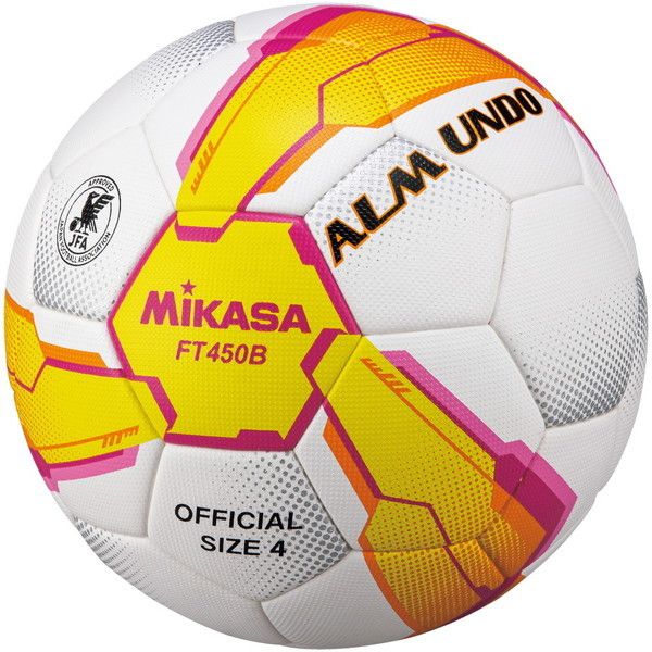MIKASA FT450B-YP [サッカーボール ALMUND 検定球 4号球(小学生用)貼り イエロー/ピンク]