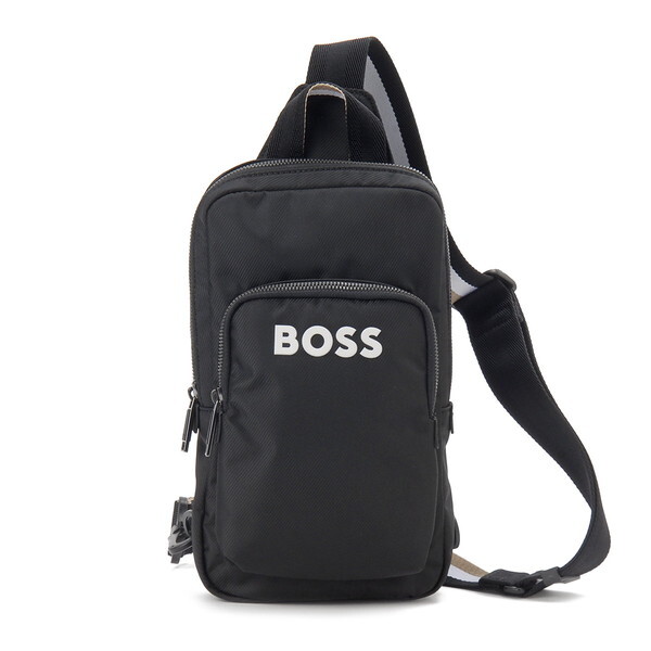 【未使用品】ヒューゴボス　ボストンバッグ　大容量　ブラック　スポーツバッグ付き HUGO BOSS (ヒューゴボス) レザー モノグラム ストラップ付