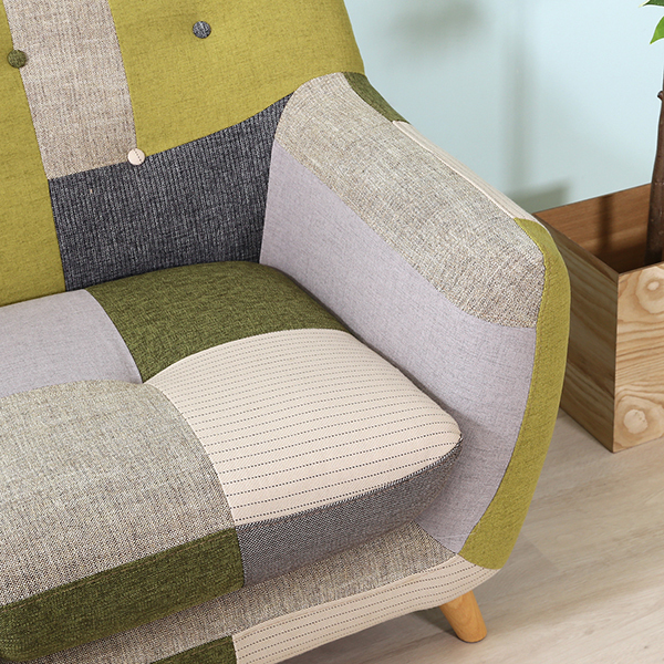 不二貿易 34093 パッチワークソファ ラビスタ 2p GR | 激安の新品・型