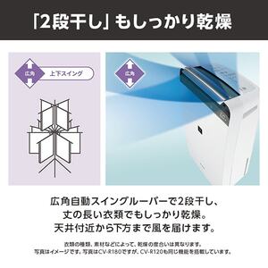 SHARP CV-R120-W ホワイト系 [コンプレッサー式除湿機 (木造14畳