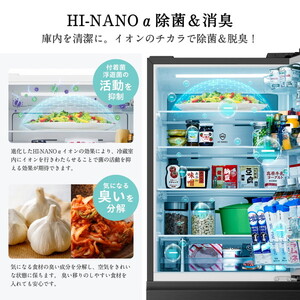 Hisense HR-DCH450KK ブラッシュドメタルブラック [冷蔵庫 (450L・右