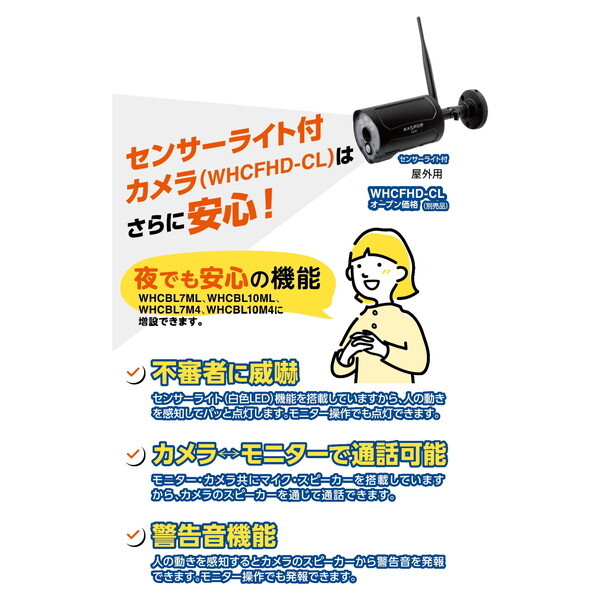 MASPRO WHCFHD-CL [モニター&ワイヤレスHDカメラセット 増設用