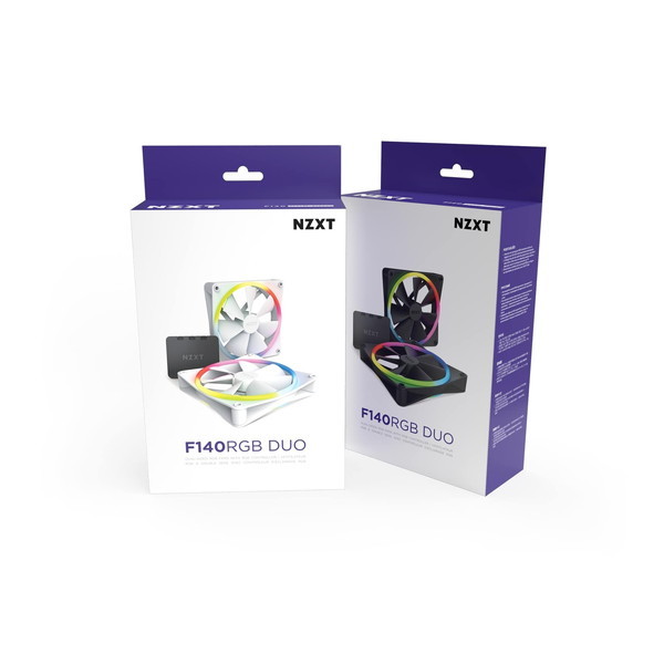 NZXT RF-D14DF-B1 F140 RGB DUO TWIN PACK & RGB Controller Black