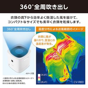 SHARP CV-R60-W ホワイト系 [デシカント式除湿機 (木造7畳/コンクリ14