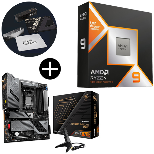 AMD Ryzen 9 9900X3D CPU + ASRock X870E Taichi Lite マザーボード +