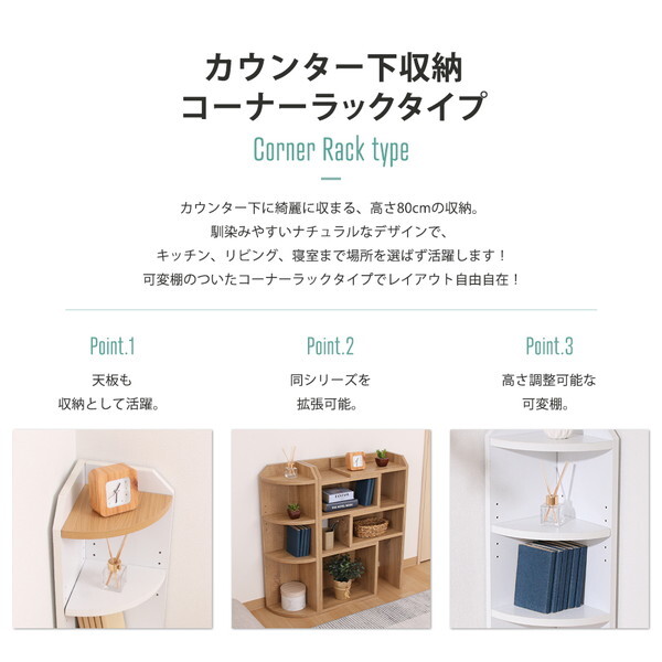 不二貿易 74102 カウンター下収納 サージュ コーナーラック NA