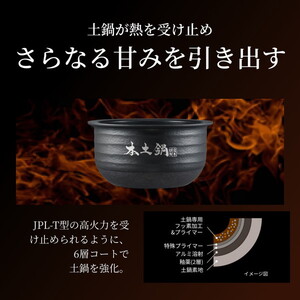 TIGER JPL-T100-KG エボニーブラック 土鍋ご泡火炊き [圧力IH炊飯器