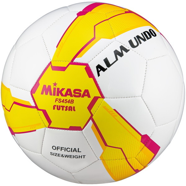 MIKASA FS454B-YP ALMUNDO フットサルボール レジャー用 4号球 手縫い 一般・大学・高校・中学生用 イエロー/ピンク