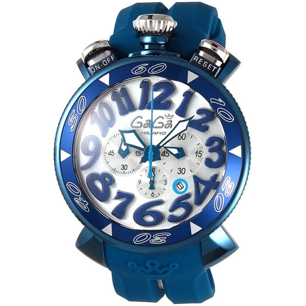 GAGA milano 6053.1-BLURUBBER クロノグラフ デイト [腕時計