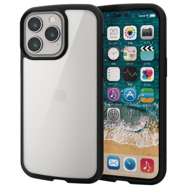 ELECOM PM-A22DTSLFCBK ubN [iPhone14 Pro Max P[X Jo[ nCubh ϏՌ Ռz y ^ wʃNA]