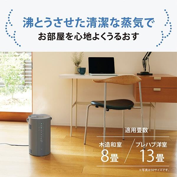 象印 EE-DF50-HA グレー [スチーム式加湿器 (木造8畳/プレハブ洋室13畳 