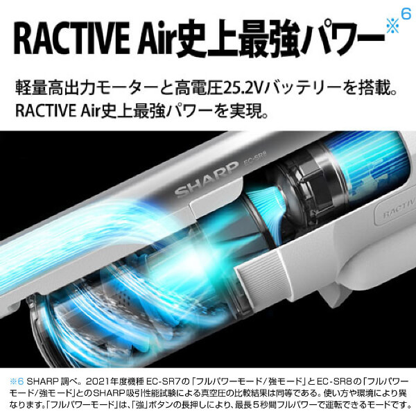 SHARP EC-SR8-B ブラック RACTIVE Air POWER [サイクロン式コードレス