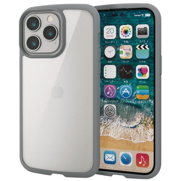 ELECOM PM-A22DTSLFCGY O[ [iPhone14 Pro Max P[X Jo[ nCubh ϏՌ Ռz y ^ wʃNA]