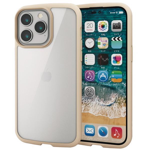 ELECOM PM-A22DTSLFCIV AC{[ [iPhone14 Pro Max P[X Jo[ nCubh ϏՌ Ռz y ^ wʃNA]