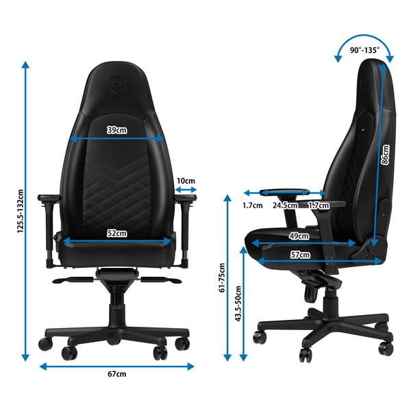 noblechairs NBL-ICN-PU-BLA-SGL ブラック noblechairs ICON(ノーブル 