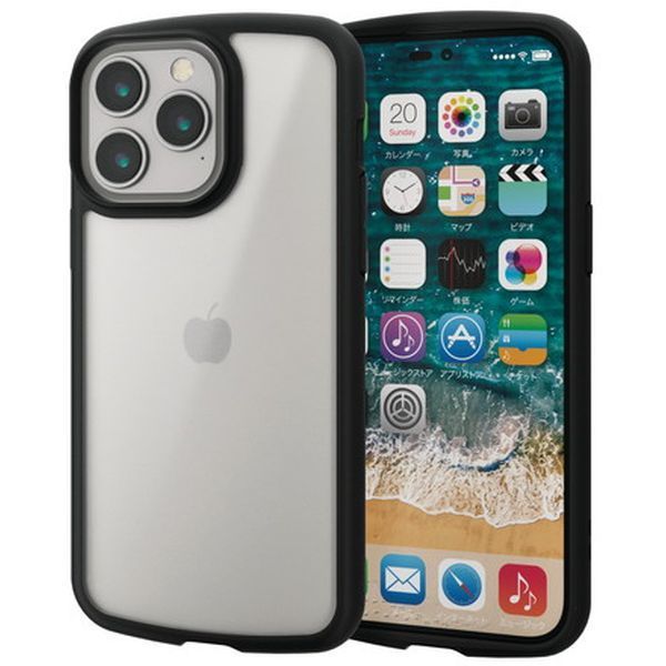 ELECOM PM-A22DTSLFCSBK ubN [iPhone14 Pro Max P[X Jo[ nCubh ϏՌ Ռz y ^ wʃ}bgNA]