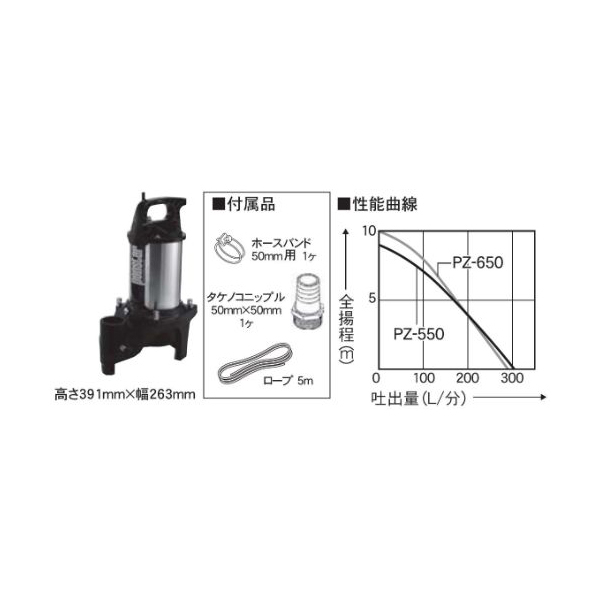 工進 PZ-550 汚物用水中ポンプ ポンスター 口径50ミリ 50HZ | 激安の