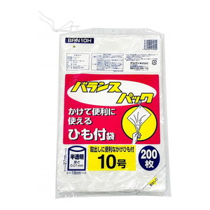 オルディ バランスパック ひも付規格袋 半透明 10号 200枚入(ポリ袋)