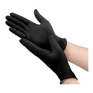 明成 ニトリルフィットグローブ 350 ブラック Lサイズ 100枚入