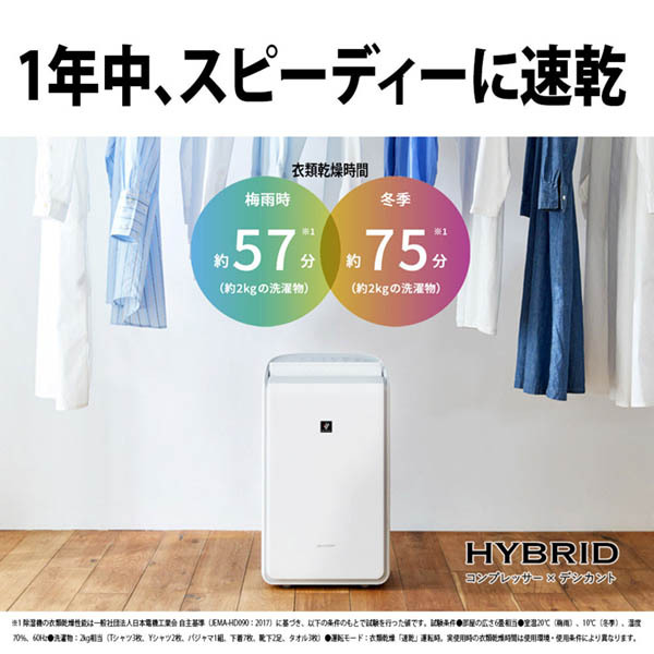 SHARP CV-SH150-W 除湿.衣類乾燥機　ハイブリッド式 楽天市場】シャープ プラズマクラスター 衣類乾燥除湿機 CV