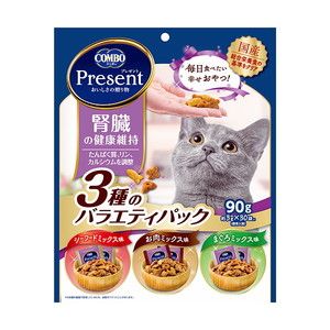 日本ペットフード コンボ プレゼント キャット おやつ腎臓の健康維持3種のバラエティパック 90g(約3g×30袋)