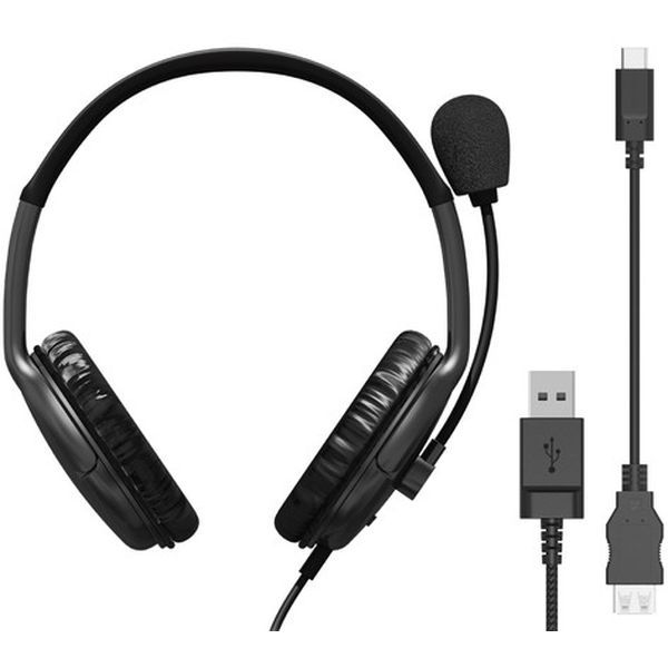 エレコム　ELECOM　ヘッドホン ヘッドセット 無指向性 マイク付き 有線 USB接続 ステレオ 両耳 ブラック　HS-HP01SUBK