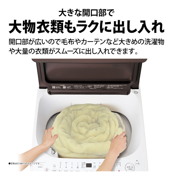 SHARP ES-GV10J-S シルバー系 穴なし槽 [全自動洗濯機 (10.0kg