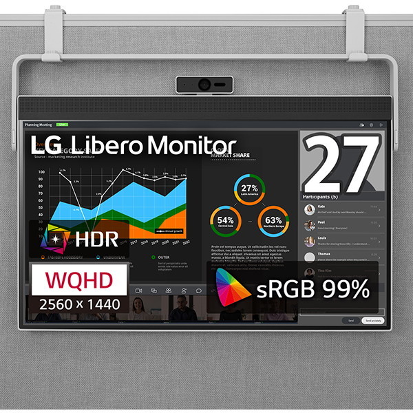 LGエレクトロニクス 27BQ70QC-S Libero Monitor IPS WQHD [27型