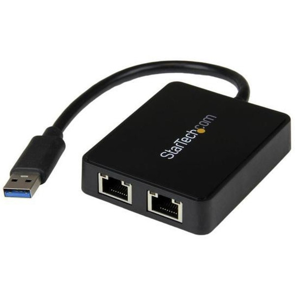 StarTech USB32000SPT ブラック [USB 3.0有線LAN変換アダプタ 2ポート