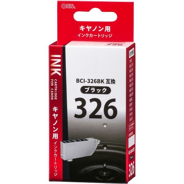 オーム電機 INK-C326B-BK [キヤノン互換 BCI-326BK 染料ブラック ...