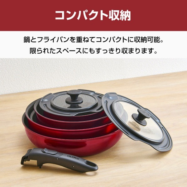THERMOS サーモス IH対応フライパンなべセット KSD-8A-DR 取っ手