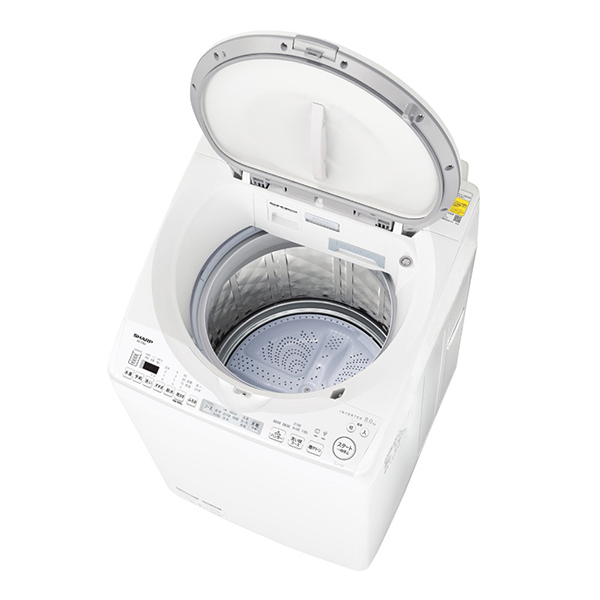 SHARP ES-TX8J-W ホワイト系 [縦型洗濯乾燥機 (洗濯8.0kg/乾燥4.5kg