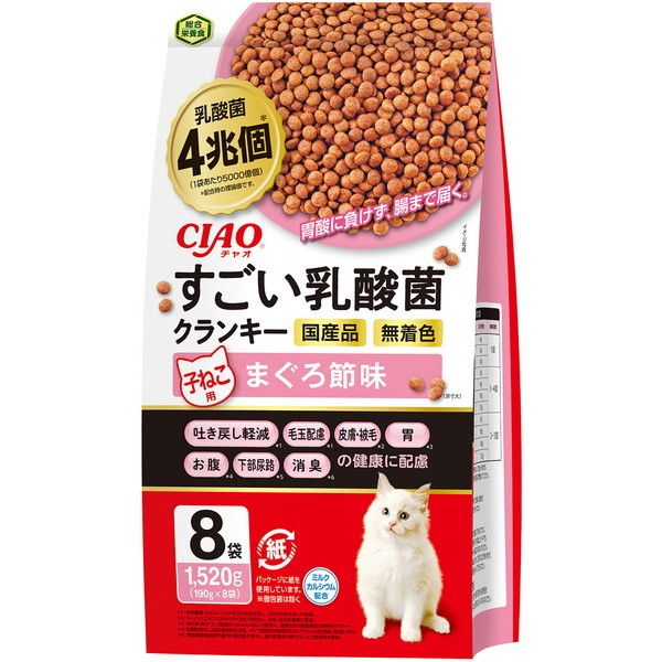 いなばペットフード CIAO すごい乳酸菌クランキー 190g×8袋 子