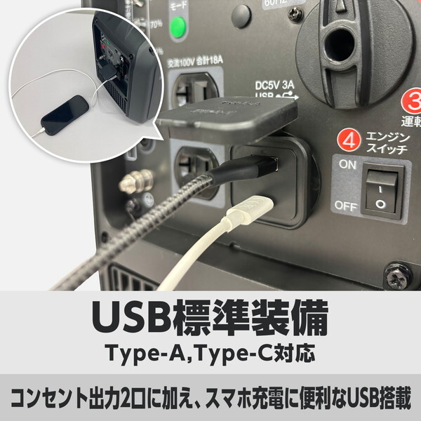 工進 GV-18EC [インバーター発電機 1.8KVA] | 激安の新品・型落ち