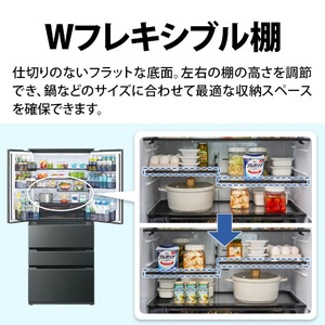 美品 SHARP冷蔵庫 2段棚 たのメル便 SHARP SJ-MF61R-H ダスクダークメタル [冷蔵庫 (607L・フレンチドア