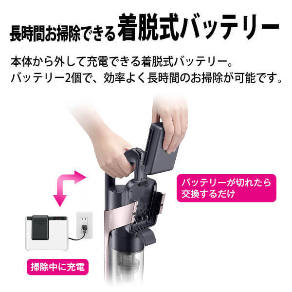 SHARP ラクティブAIR ECーVR3SX コードレスクリーナースタンド付き EC-VR3SX | 掃除機：シャープ