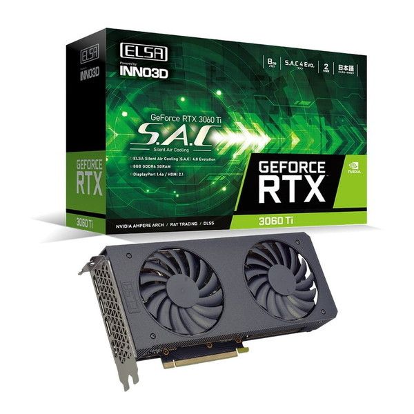 ELSA GeForce RTX 3060 12GB 保証残有 2スロット