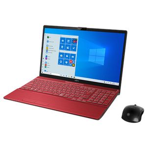 ノートパソコン 富士通 ノートパソコン 15.6インチ レッド Windows 10 