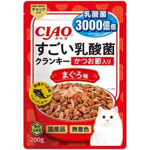いなばペットフード CIAO すごい乳酸菌クランキー かつお節入り まぐろ味 200g