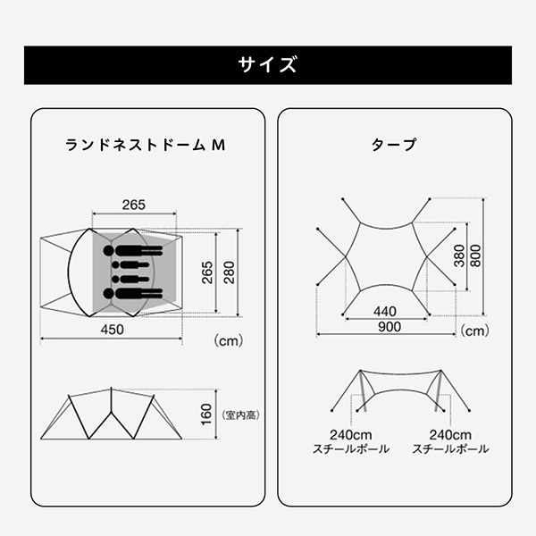 snow peak スノーピーク ランドネスト M テントタープセット SET-260 ...