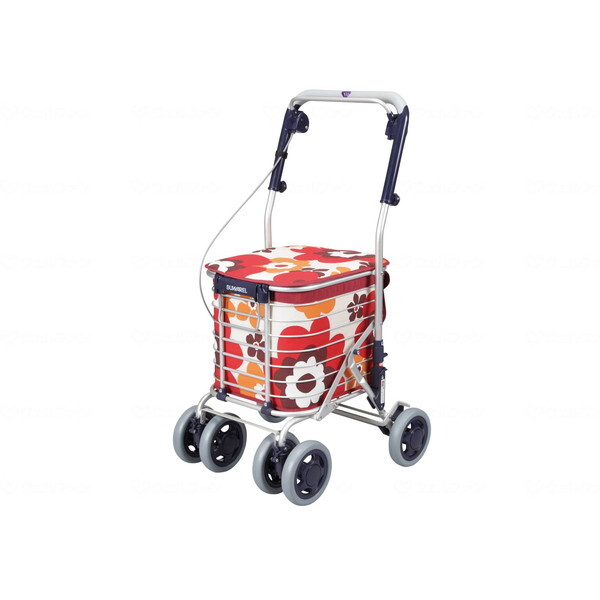 赤の花柄 SUWAREL ユーバ産業 ユーバ産業 ユーバ産業 スワレル AS-0275 花柄レッド (歩行補助