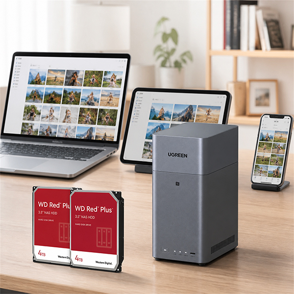 UGREEN DH2300+HDD4TB*2 BundleSet [NAS導入セット (NASync DH2300+WD