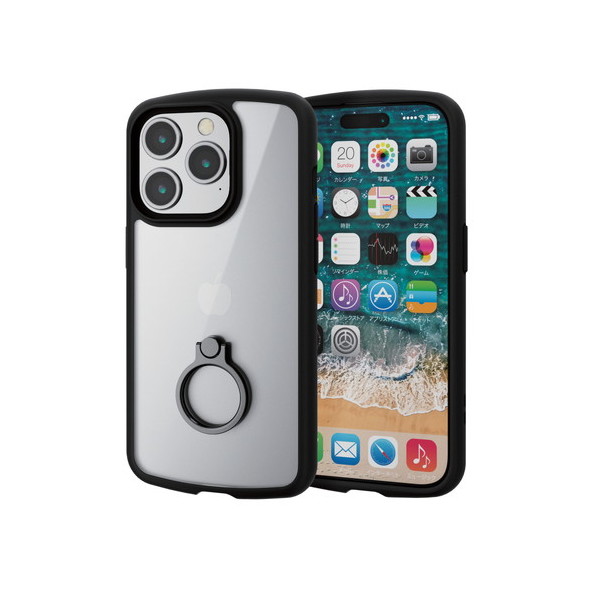 ELECOM PM-A23CTSLFCRBK ubN [iPhone15 Pro P[X nCubh Ռz y ^ Ot TOUGH SLIM LITE]