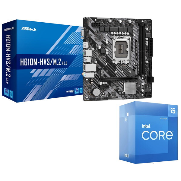 ASRock ASRock H610M-HVS/M.2 R2.0 with Core i5 12400F [マザーボード + Intel CPUセット]  | 激安の新品・型落ち・アウトレット 家電 通販 XPRICE - エクスプライス (旧 PREMOA - プレモア)