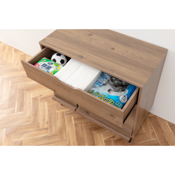 木製ラック CTC-890S 引き出し付き 猫トイレ キャットタワー 猫用品