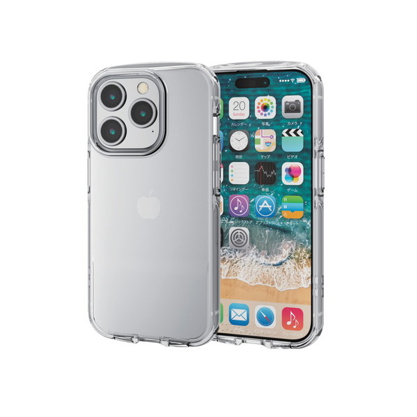 ELECOM PM-A23CTSLUCCR NA [iPhone15 Pro P[X \tg JYی݌v Xgbvz[t TOUGH SLIM LITE]