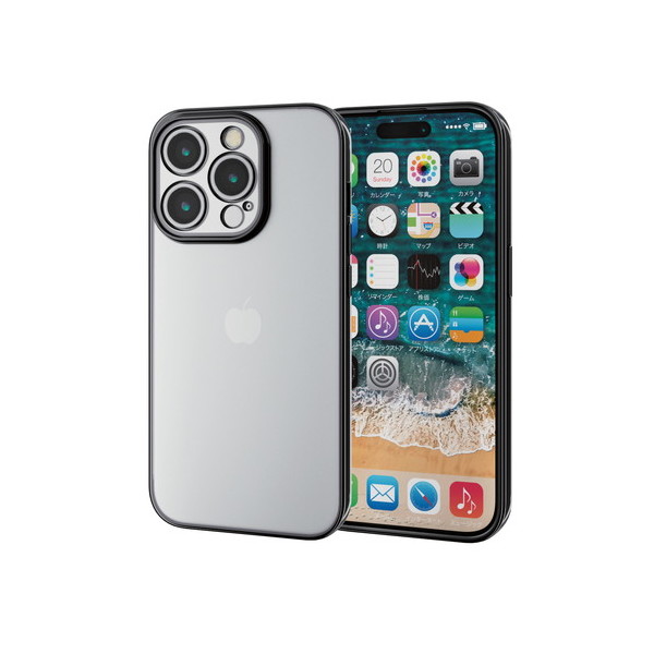 ELECOM PM-A23CUCTMKBK ^bNubN [iPhone15 Pro P[X \tg JYی݌v ^bNH Ɍ݌v]