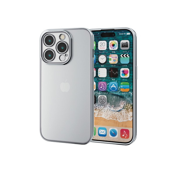 ELECOM PM-A23CUCTMKSV v`iVo[ [iPhone15 Pro P[X \tg JYی݌v ^bNH Ɍ݌v]