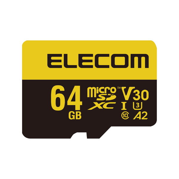ELECOM MF-HMS064GU13V3 }CNSDJ[h microSDXC 64GB Class10 UHS-I U3 V30 Ǎő90MB/s h IPX7 SDϊA_v^[t